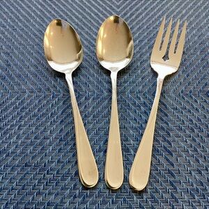 Set of 3 Oneida Flight-Reliance Serving Spoons and Fork Stainless Steel